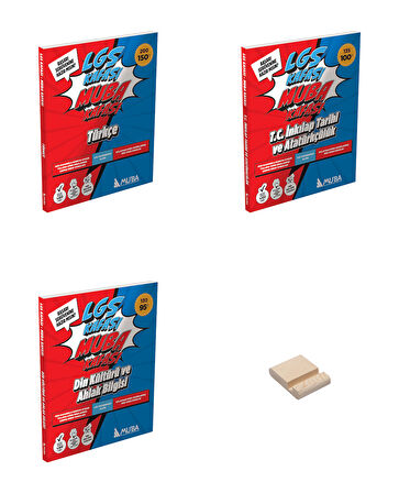 LGS 8. Sınıf Muba Kafası Türkçe İnkılap ve Din Kültürü Soru Bankası 3lü Set + Telefon Standı