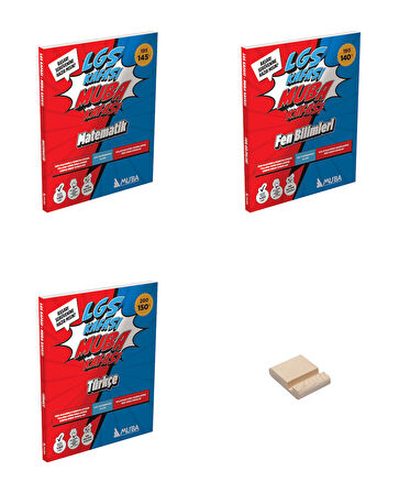 LGS 8. Sınıf Muba Kafası Matematik Fen Bilimleri ve Türkçe Soru Bankası 3lü Set + Telefon Standı