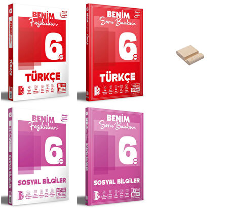Benim Hocam 6. Sınıf Türkçe ve Sosyal Fasikülüm ve Soru Bankam 4lü Set + Telefon Standı