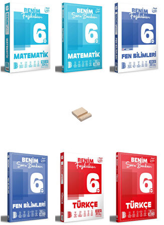 Benim Hocam 6. Sınıf Matematik Fen Türkçe Fasikülüm ve Soru Bankam 6lı Set + Telefon Standı