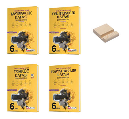 Kafa Dengi 6. Sınıf Matematik Fen Türkçe ve Sosyal Kafası Soru Bankası 4lü Set + Telefon Standı