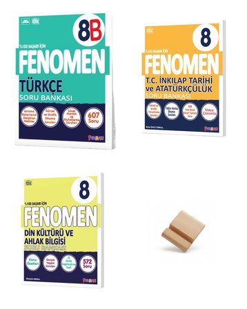 Fenomen LGS 2027 8. Sınıf B Serisi Türkçe İnkılap ve Din 3lü Soru Bankası Seti + Telefon Standı