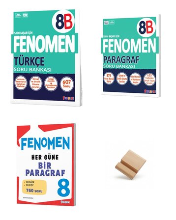 Fenomen LGS 2027 B Serisi Türkçe Paragraf ve Her Güne Bir Paragraf 3lü Set Soru Bankası + Telefon Standı