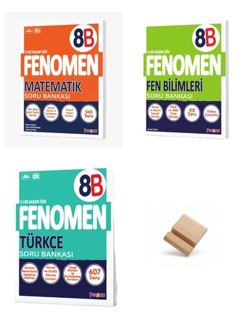 Fenomen LGS 2027 B Serisi Matematik Fen Bilimleri ve Türkçe 3lü Set Soru Bankası + Telefon Standı
