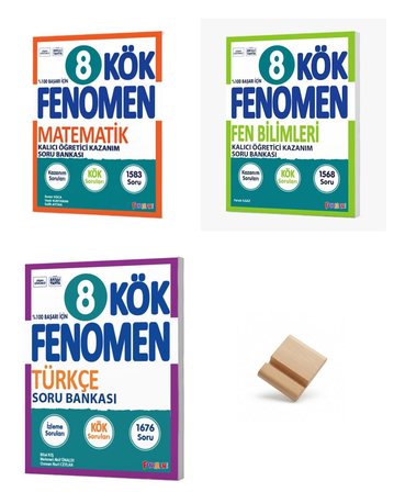 Fenomen LGS 2027 Matematik Fen Bilimleri ve Türkçe 3lü Set Kök Soru Bankası + Telefon Standı