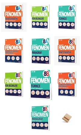 Fenomen LGS 2027 A + B Serisi Matematik Geometri Fen Türkçe ve Paragraf 10lu Set Soru Bankası + Telefon Standı