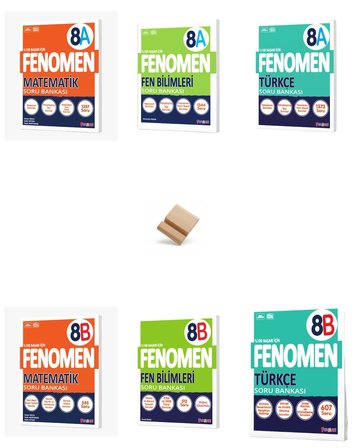 Fenomen LGS 2027 A + B Serisi Matematik Fen Bilimleri ve Türkçe 6lı Set Soru Bankası + Telefon Standı