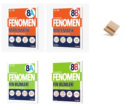Fenomen LGS 2027 A + B Serisi Matematik ve Fen Bilimleri 4lü Set Soru Bankası + Telefon Standı