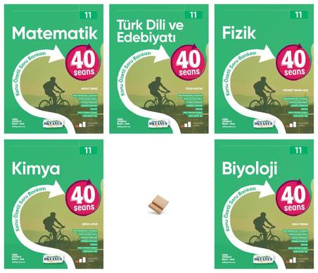 Okyanus 11. Sınıf 40 Seans Matematik Edebiyat Fizik Kimya ve Biyoloji 5li Set + Telefon Standı
