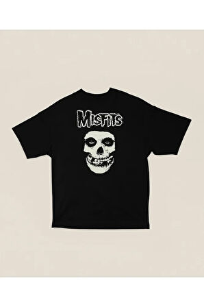 Misfits Baskılı Unisex Oversize Müzik Grubu Tişört