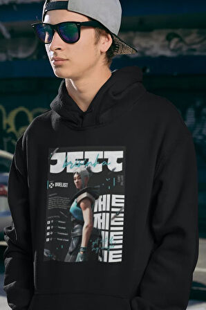 Valorrant Jett Duelist Karakter Baskılı Unisex Oversize Hoodie