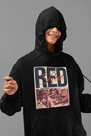 Unisex Taylor Swift Vintage Albüm Red Baskılı Oversize Hoodie