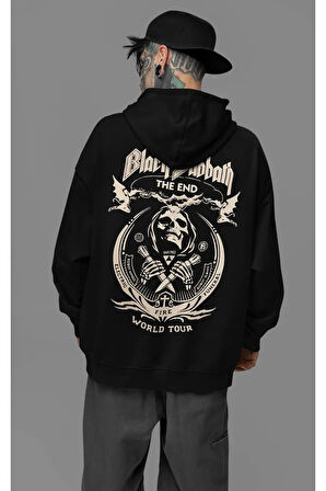 Black Sabbath Müzik Grubu Baskılı Unisex Oversize Rock Metal Hoodie