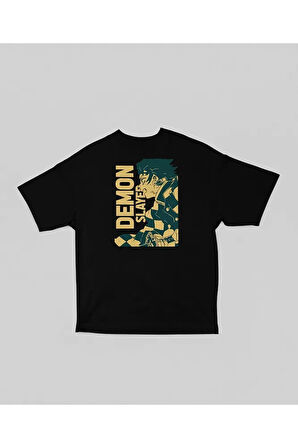 Dizi Karakter Demon Slayer Baskılı Unisex Oversize Anime Tişört