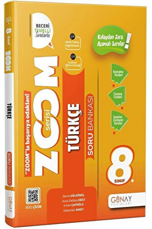 8. Sınıf Zoom Serisi Türkçe Soru Bankası / Berna Gülgönül / Günay Yayınları / 9786258331219