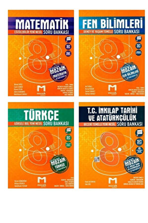 Mozaik 8.sınıf Matematik Fen Türkçe Inkılap Soru Bankası Seti