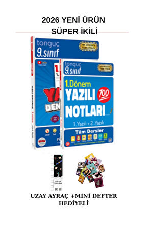 Tonguç 9. Sınıf 1. Dönem Yazılı NOTLARI ve Yazılı DENEMESİ SÜPER İKİLİ (UZAY A.+MİNİ DEFTER)2026