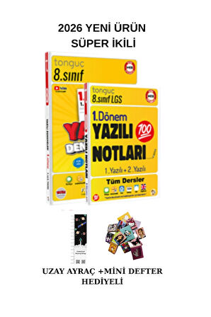 Tonguç 8. Sınıf 1. Dönem Yazılı NOTLARI ve Yazılı DENEMESİ SÜPER İKİLİ (UZAY A.+MİNİ DEFTER)2026