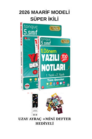 Tonguç 5. Sınıf 1. Dönem Yazılı NOTLARI ve Yazılı DENEMESİ SÜPER İKİLİ (UZAY A.+MİNİ DEFTER)2026