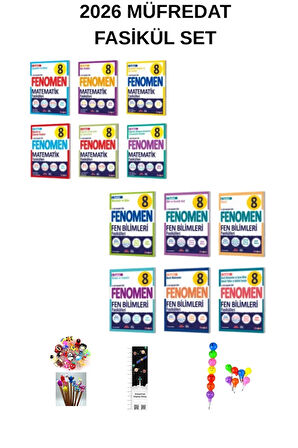 Fenomen 8. Sınıf MATEMATİK + FEN BİLİMLERİ FASİKÜL SETİ 12 KİTAP (UZAY A+EMOJİ K+KALEM B)2026