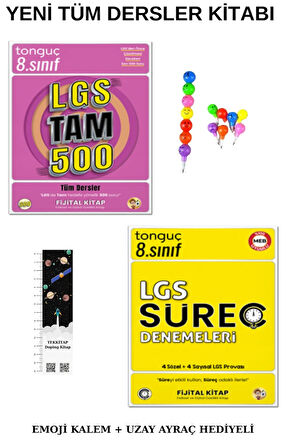 Tonguç LGS Tam 500 Soru Bankası - SÜREÇ Denemeleri YENİ ÜRÜN(EMOJİ KALEM + UZAY AYRAÇ HEDİYELİ)
