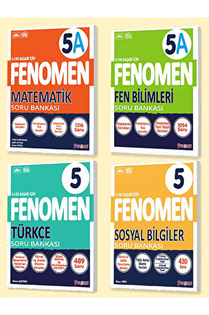 Fenomen 5. Sınıf 4'lü Set 2025 (MatematikA, FenA, TürkçeA, Sosyal)