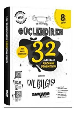 Ankara Yayıncılık 8. Sınıf Güçlendiren 32 Haftalık Dil Bilgisi Kazanım Denemeleri