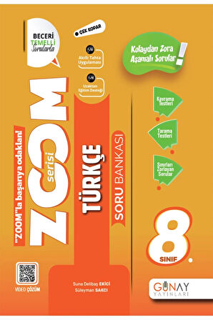 8. Sınıf LGS Günay Zoom Serisi Türkçe Soru Bankası