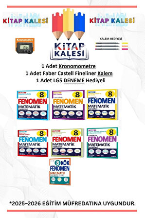 FENOMEN 8.SINIF MATEMATİK ''FASİKÜL SET 6KİTAP+KÖK SORU BANKASI'' 2024-2025 YENİ BASKI 7 KİTAP SET