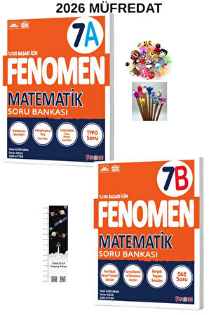 Fenomen 7. Sınıf A-B Matematik Soru Bankası ( 2KİTAP )2026 MÜFREDAT(UZAY A.+ KALEM B.)YENİ ÜRÜN