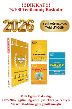 3. Sınıf Şampiyon Paketi 2022 / Toplam 3 Kitap