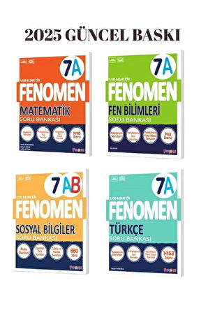 7.sınıf A SERİSİ TÜM DERSLER SORU BANKASI 4 Lİ SET