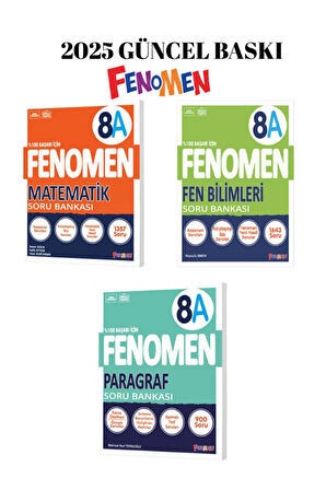 8.SINIF MATEMATİK VE FEN BİLİMLERİ PARAGRAF A SORU BANKASI 3 KİTAP