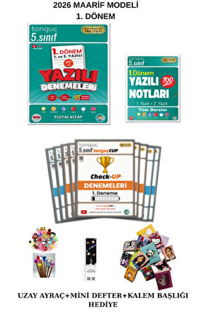 Tonguç 5. Sınıf Yazılı Notları ve Yazılı Denemeleri 1. Dönem 1 ve 2. Yazılı + CHECK UP DENEME 2026