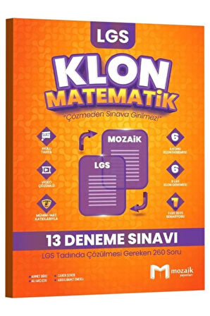 Mozaik Yayınları 8. Sınıf LGS Matematik Klon 13 Deneme