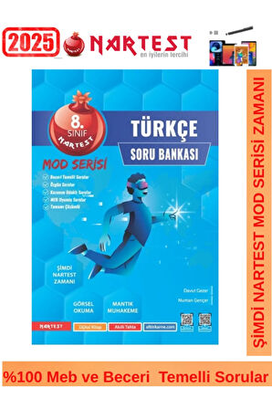Nartest 2025 8.Sınıf Mod Serisi Türkçe Video Çözümlü Soru Bankası+Android Kalem