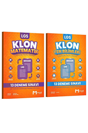 Mozaik Yayınları 8. Sınıf LGS Matematik ve Fen Bilimleri 26'Lı Klon Branş Deneme Seti 2 Kitap