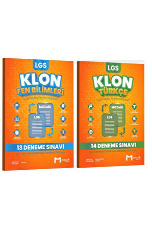 Mozaik Yayınları 8. Sınıf LGS Fen Bilimleri ve Türkçe Klon Deneme