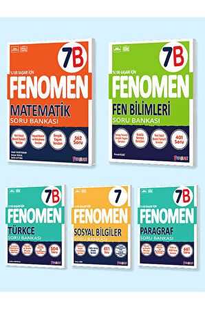Fenomen 7. Sınıf 5'li Set 2025 (MatematikB, FenB, Türkçe, Sosyal, ParagrafB)