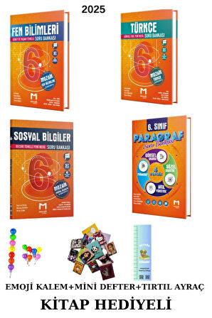 Mozaik 6. Sınıf Türkçe -Fen B- Sosyal B -Paragraf Sb Seti 4 KİTAP (EMOJİ KALEM+MİNİ D+TIRTIL AYRAÇ)