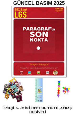 Tonguç Paragrafta Son Nokta 5,6,7. 8. Sınıf SB.  (EMOJİ KALEM +MİNİ DEFTER+ TIRTIL AYRAÇ HEDİYELİ)