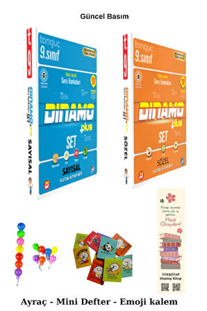 Tonguç 9. Sınıf Dinamo Sayısal - Sözel  Tüm Dersler SB Set  (Emoji Kalem+Mini Defter+Ayraç)