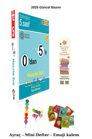 Tonguç 0'dan 5'e Konu Anlatımlı Soru Bankası (Emoji Kalem+Mini Defter+Ayraç)