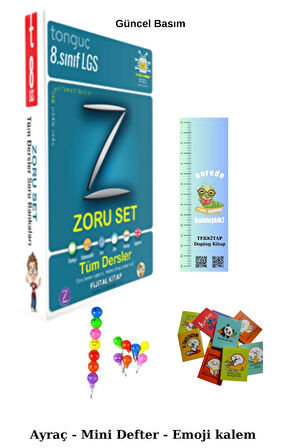Tonguç 8. Sınıf Tüm Dersler Zoru Bankası (Emoji kalem+Mini defter+TIRTIL ayraç)