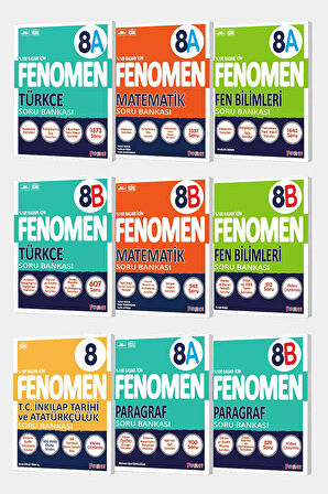 2025 Fenomen 8. Sınıf 9'lu A-b Tüm Dersler Set