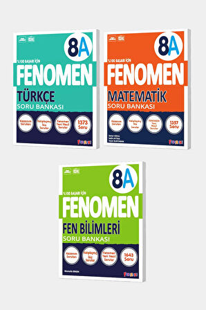 2025 Fenomen 8. Sınıf 3'lü A Set (MatematikA, FenA, TürkçeA)