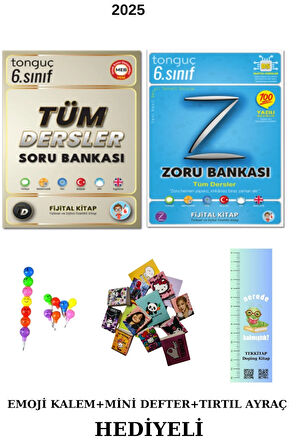 Tonguç 6. Sınıf Tüm Dersler + Zoru Tüm Dersler Soru Bankası 2 KİTAP (EMOJİ K.+MİNİ D.+TIRTIL A.)