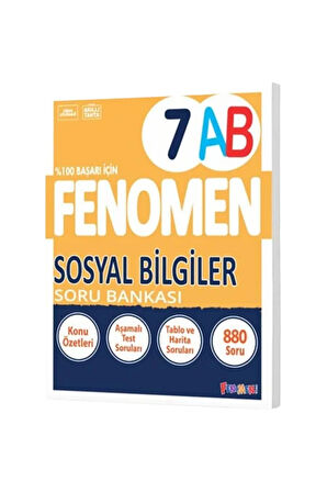 7. Sınıf Sosyal Bilgiler A ve B Fenomen Soru Bankası Fenomen Yayınları