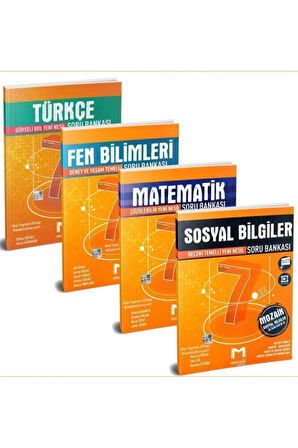 Mozaik 7. Sınıf Matematik Fen Türkçe Sosyal Bilgiler Soru Bankası 4'lü Set