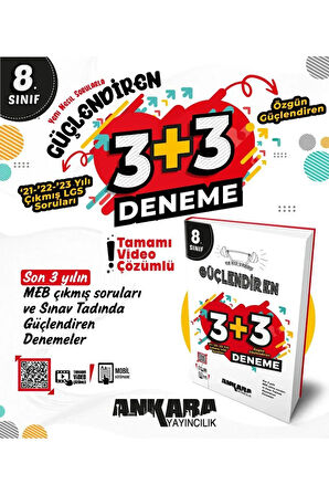 8. Sınıf Güçlendiren 3+3 Deneme (Çıkmış Sorularla '3' Deneme)